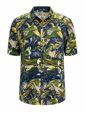 Ringo Sport 90s Y2K Men's Vintage Abstract Atomic  Short Sleeve Shirt Size Large